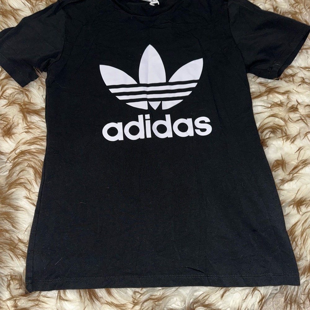 Adidas Black T-Shirt with White Logo